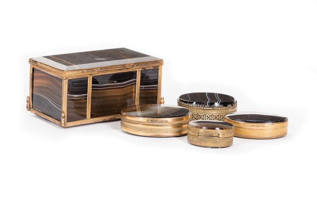 Five Continental Black Agate Boxes (1 of 1)