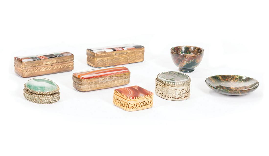 Six Continental Mixed Color Agate Boxes (1 of 1)
