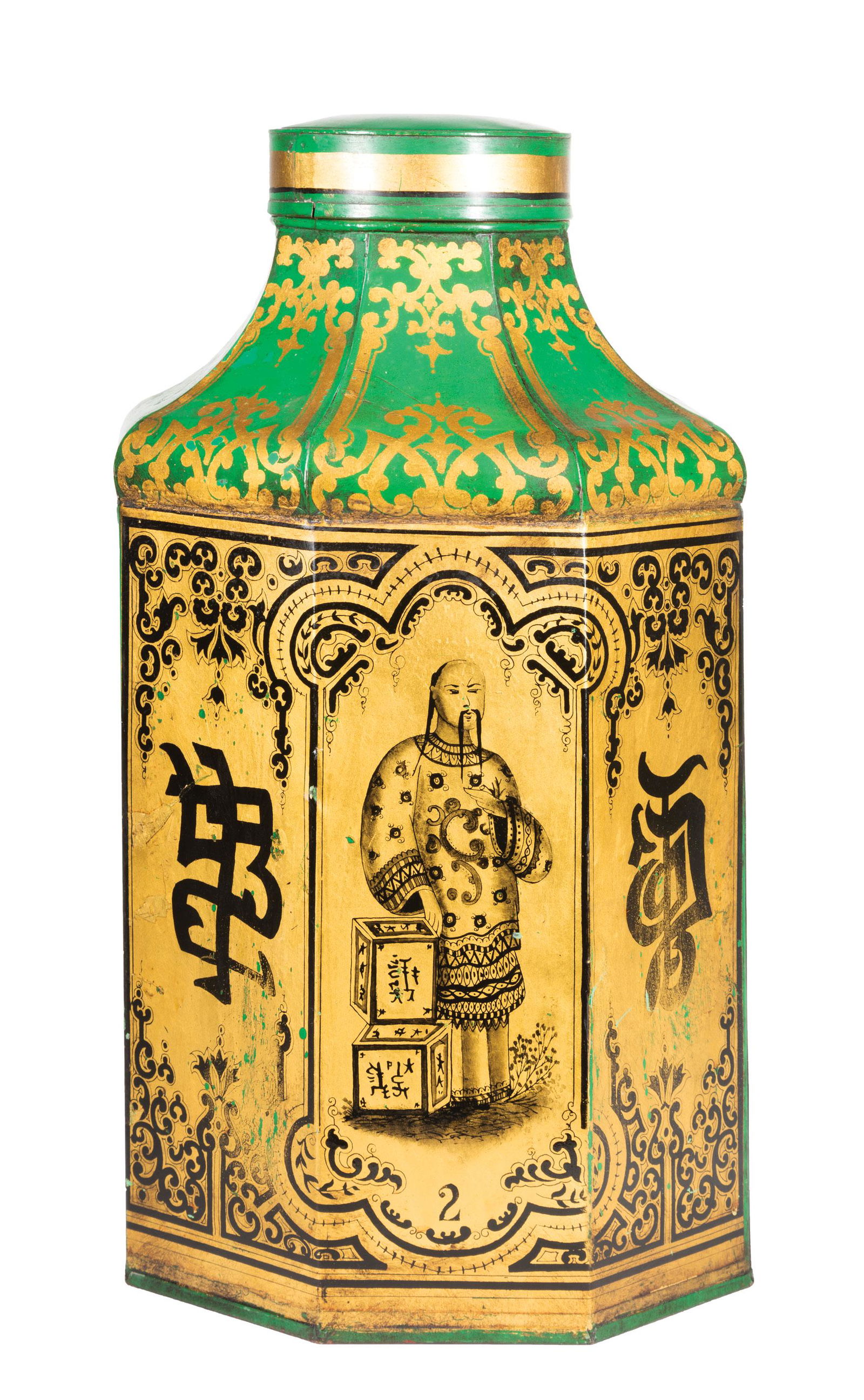 Large English Tole Peinte Tea Canister (1 of 1)