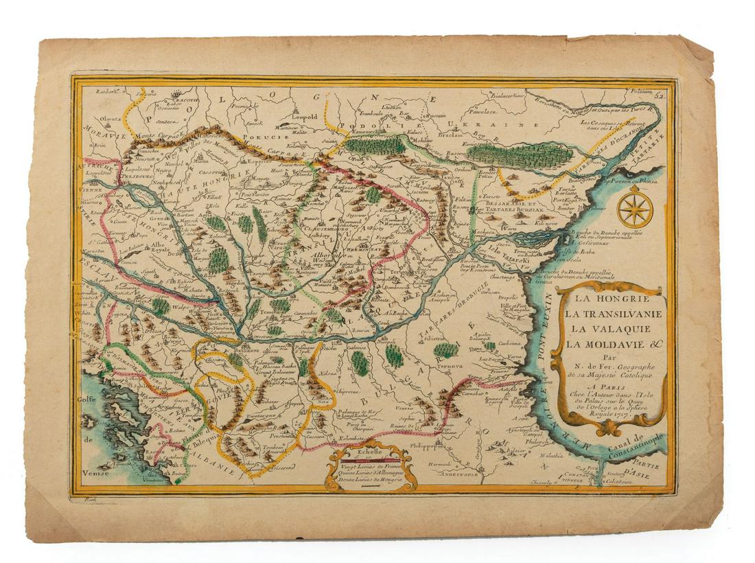 Two Antique Hand-Colored Maps (1 of 2)