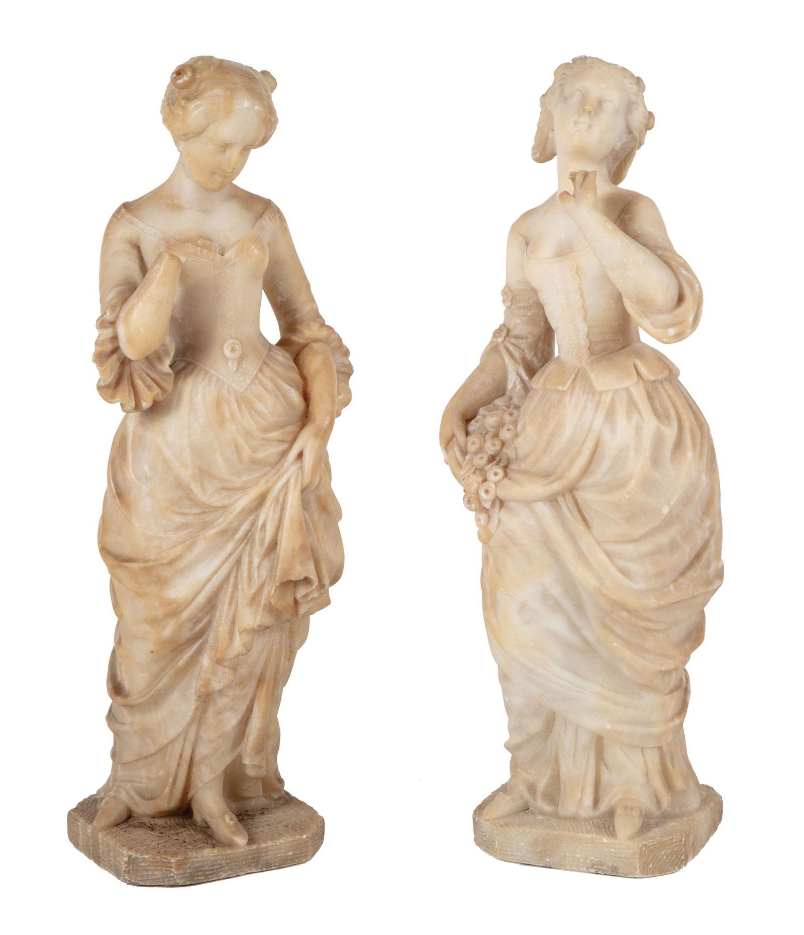 Two Italian Carved Alabaster Figures (1 of 1)