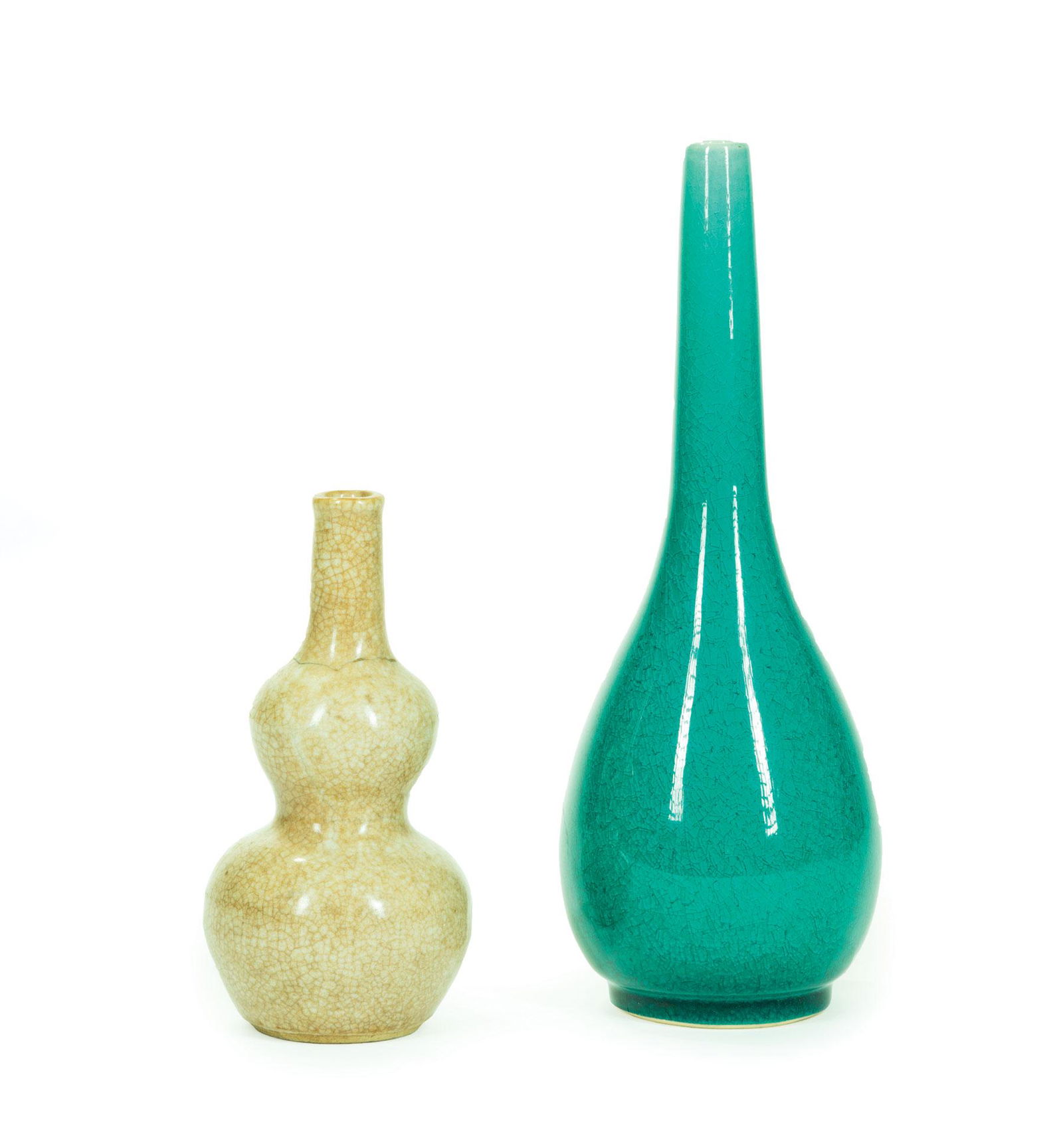 Two Chinese Glazed Pottery Vases (1 of 2)