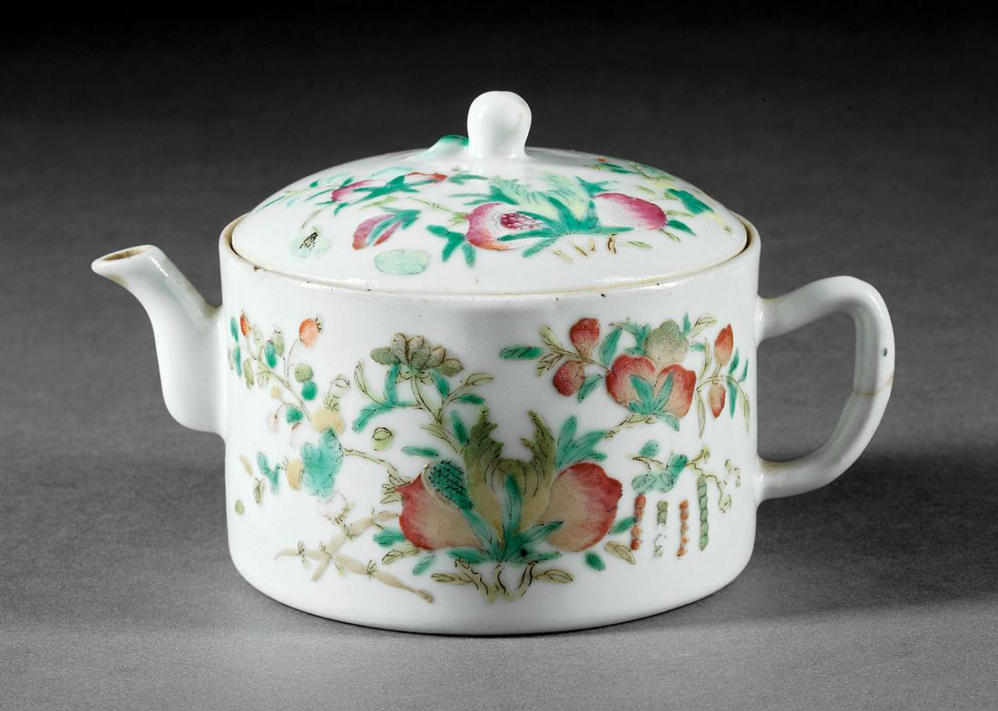 Chinese Famille Rose Porcelain Teapot (1 of 2)