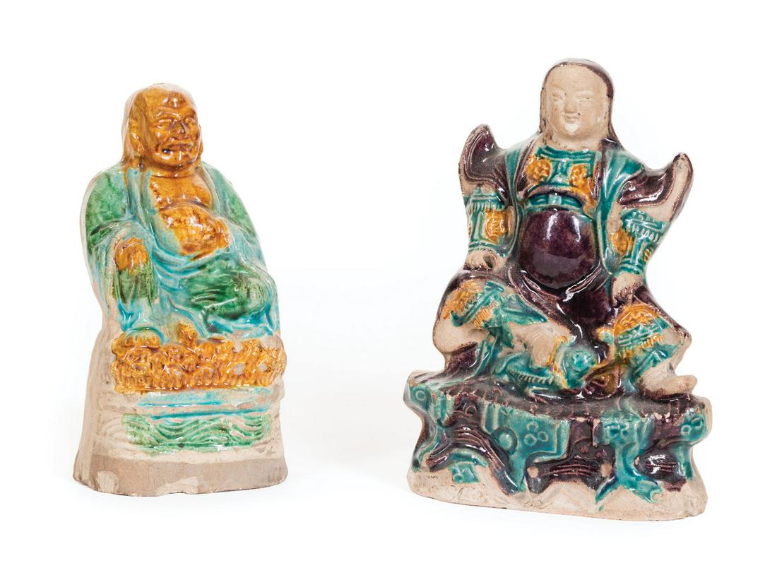 Chinese Partial Glazed Pottery Figures (1 of 2)