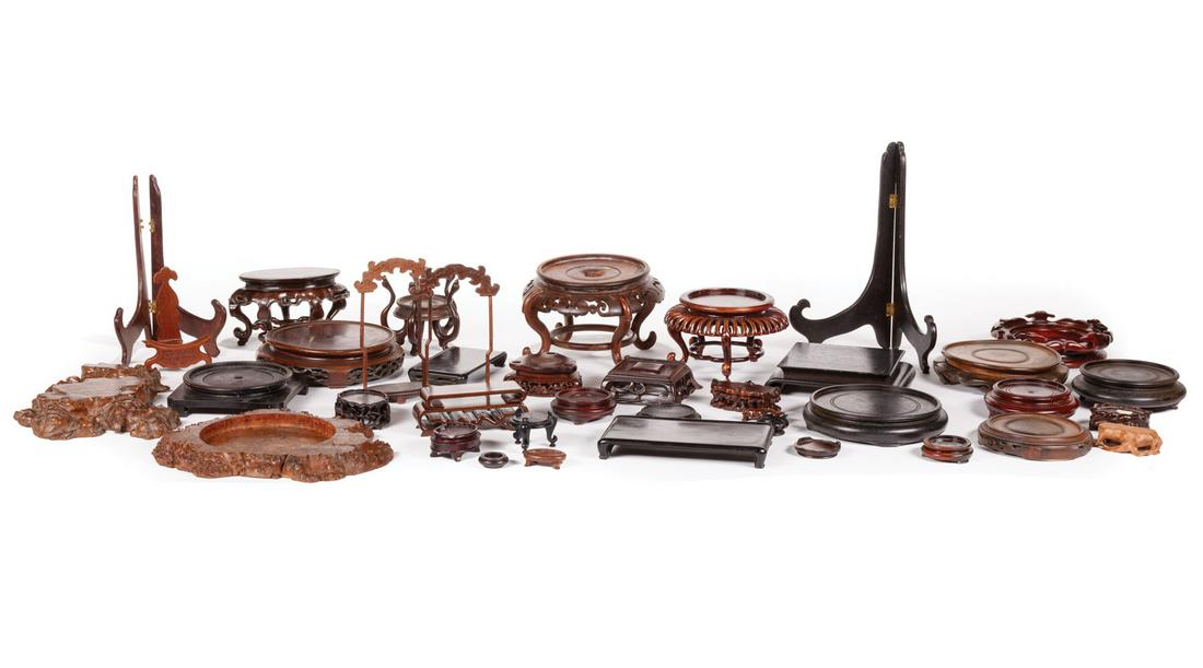 Large Group of Chinese Hardwood Stands (1 of 1)
