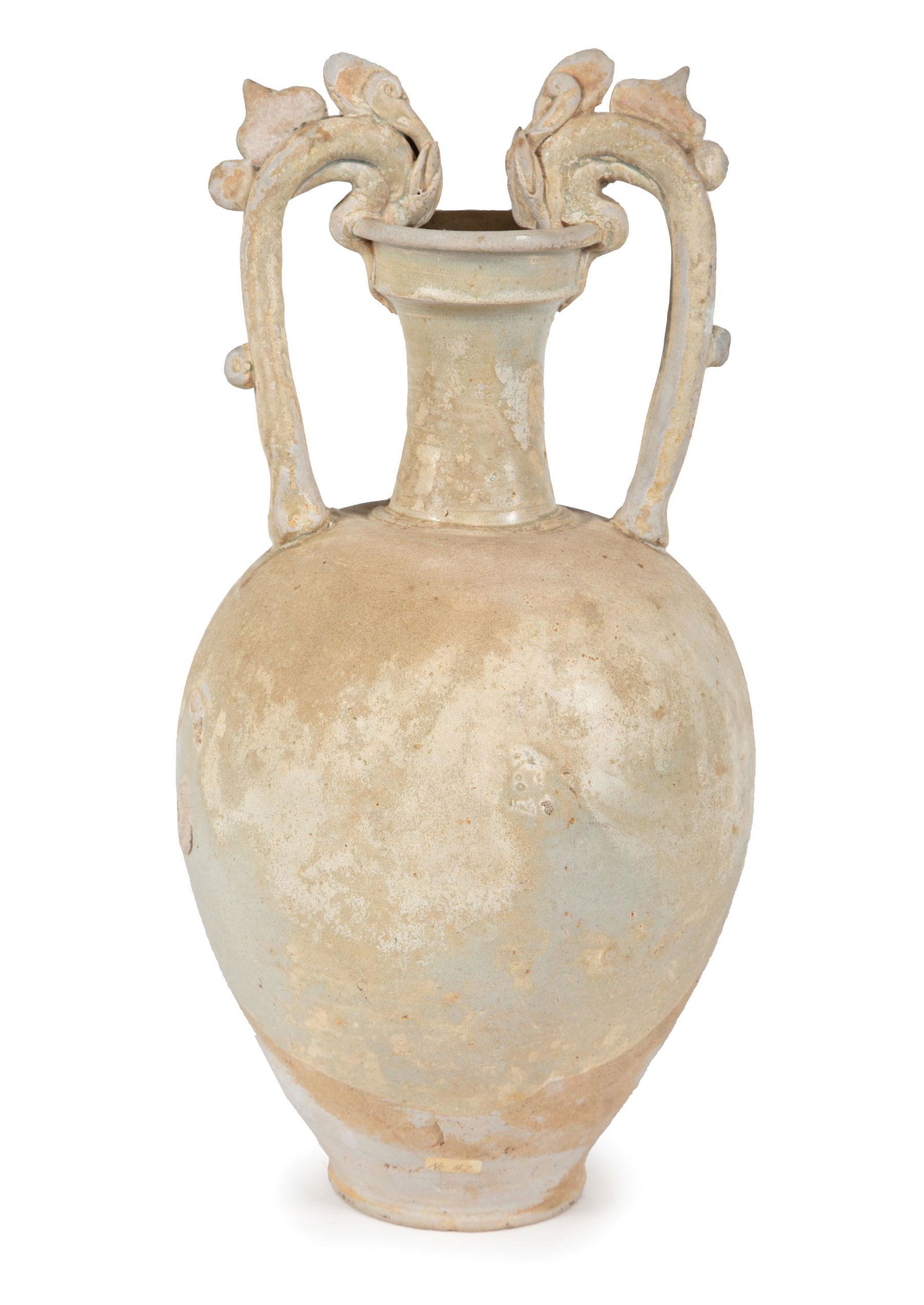 Chinese Straw Glazed Earthenware Amphora (1 of 3)