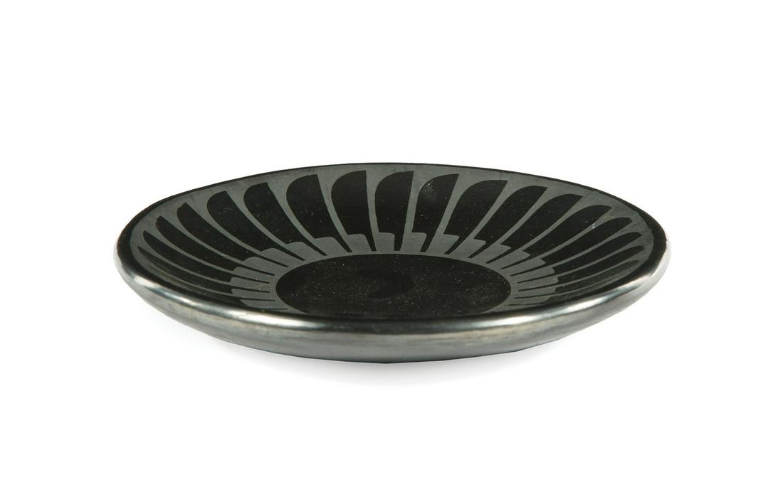 San Ildefonso Black Pottery Plate (1 of 3)