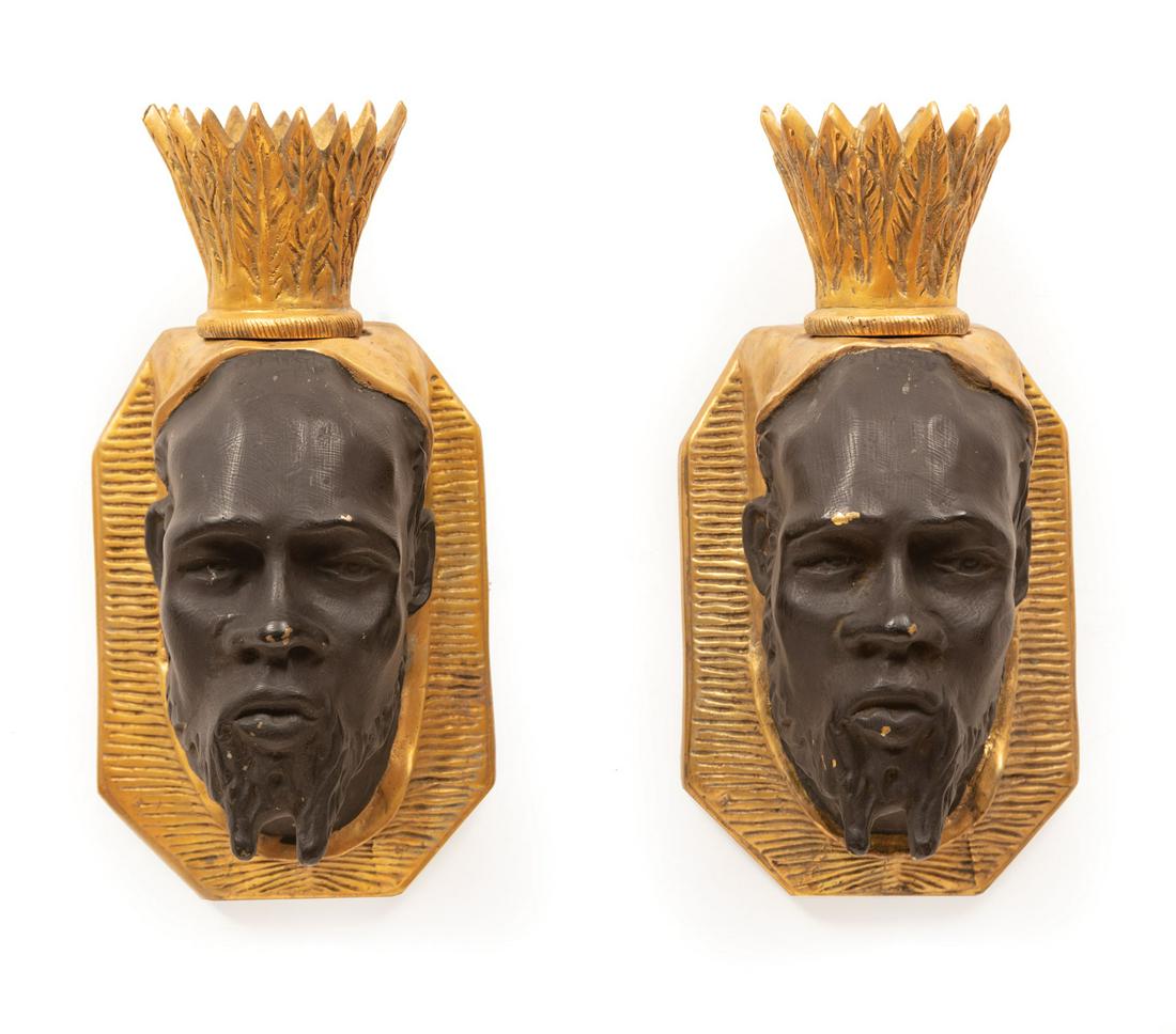 Pair of Continental Bronze Figural Sconces (1 of 1)