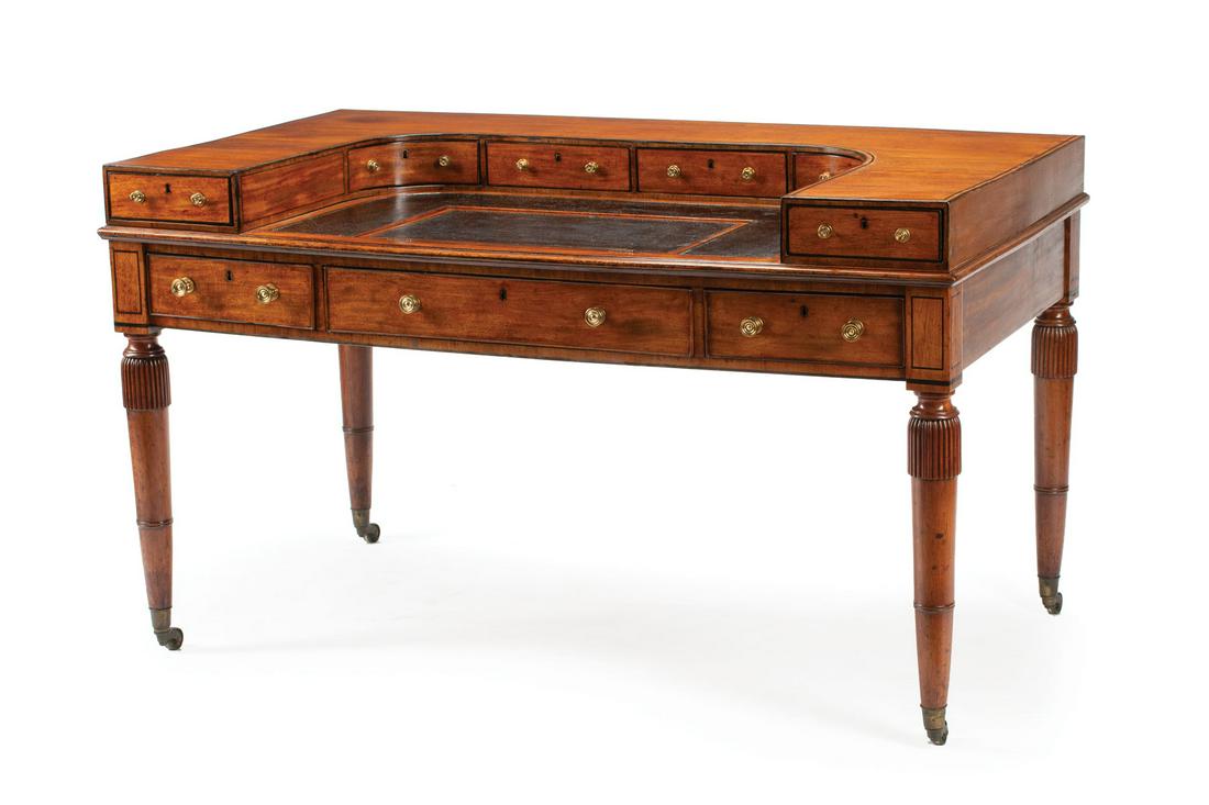 Parcel Ebonized Mahogany Carlton House Desk (1 of 6)