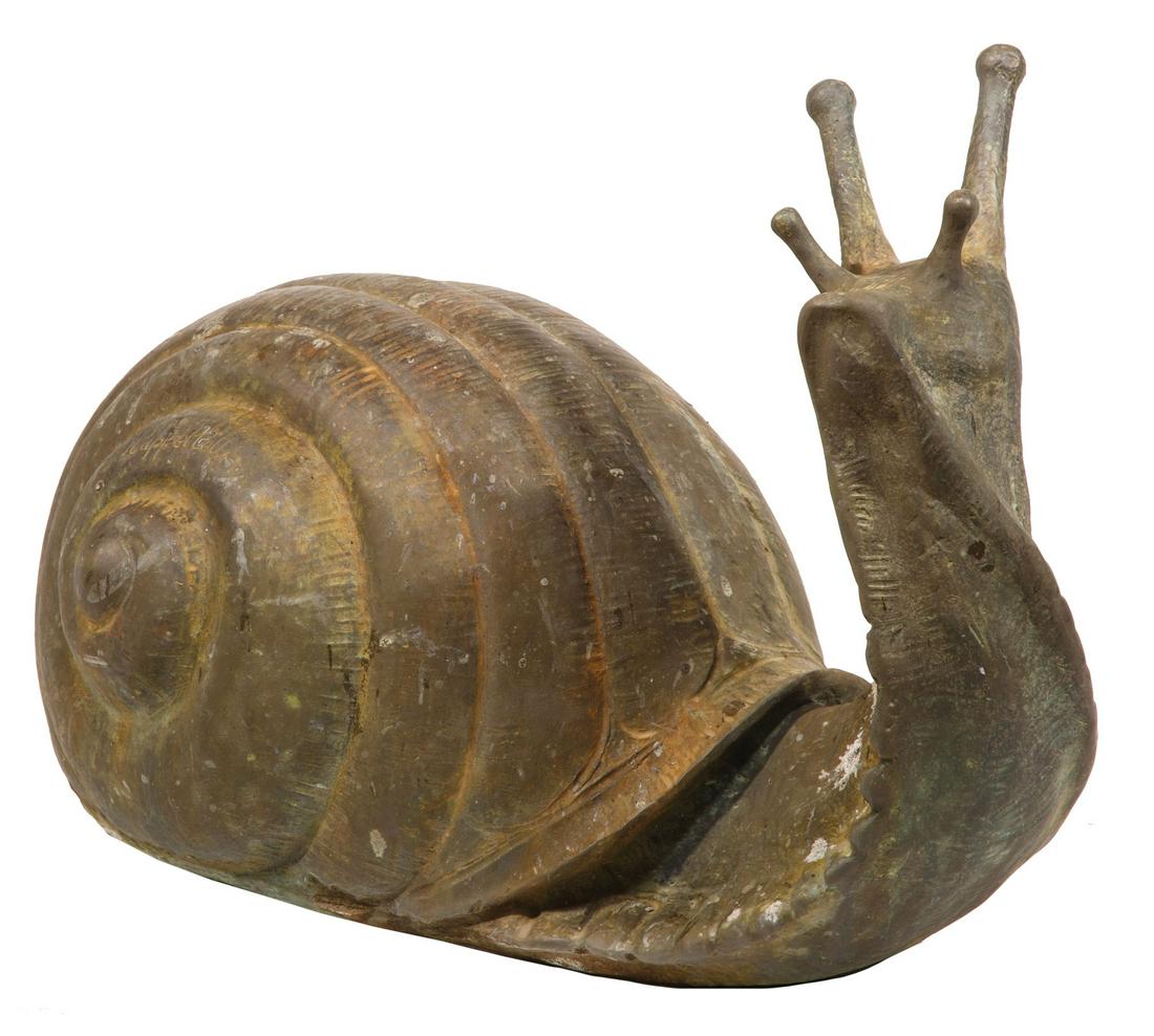 Italian Bronze Snail-Form Garden Fountain (1 of 4)
