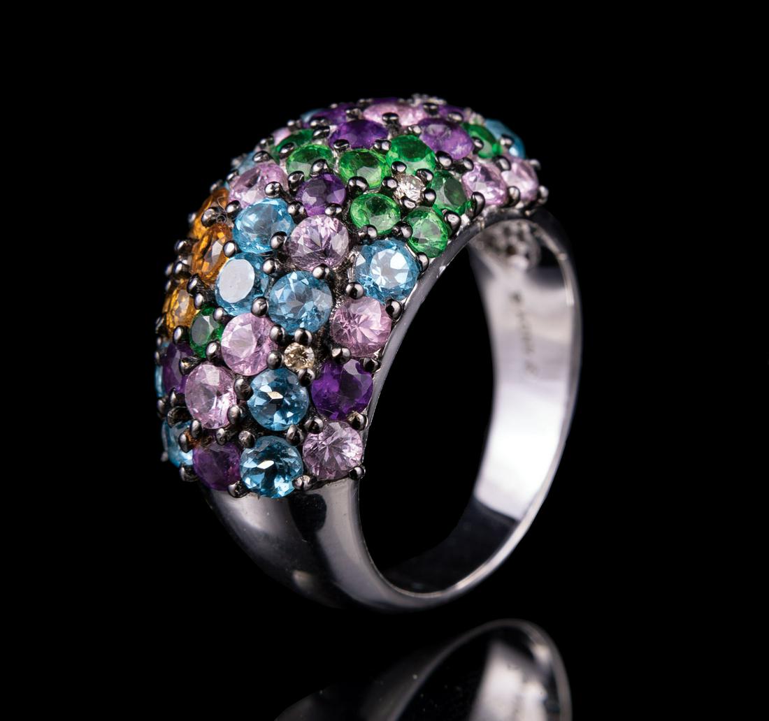 White Gold and Gemset Pave Band Ring (1 of 1)