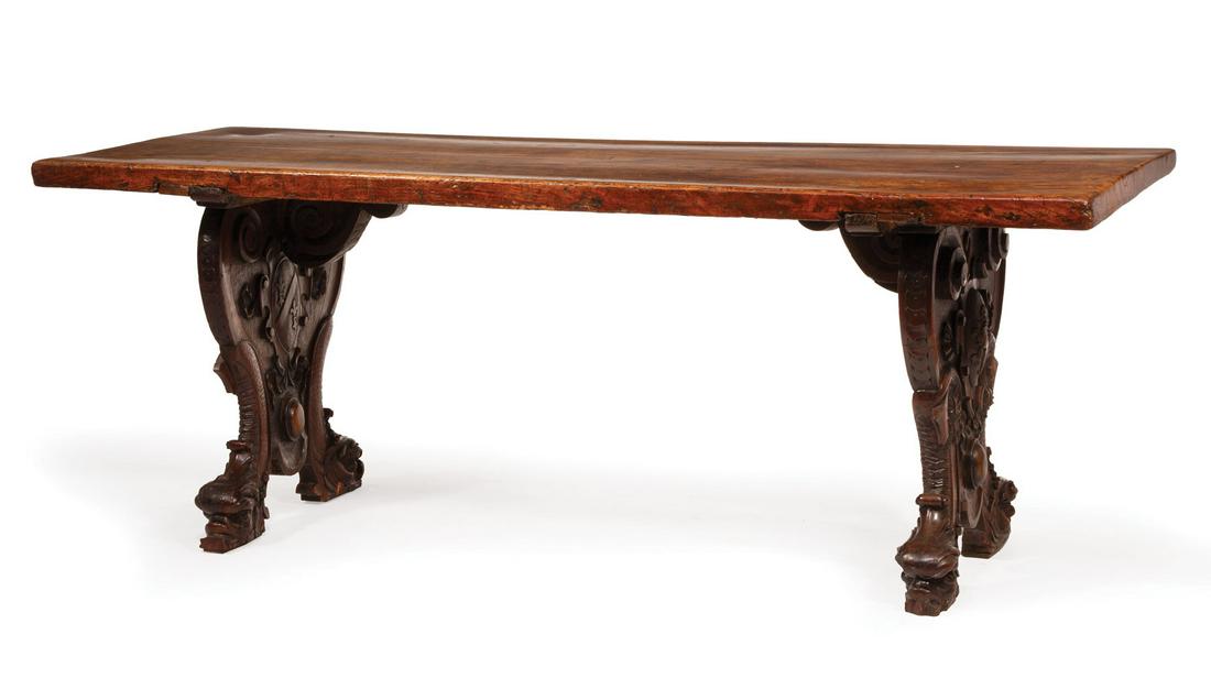 Continental Carved Walnut Refectory Table (1 of 5)