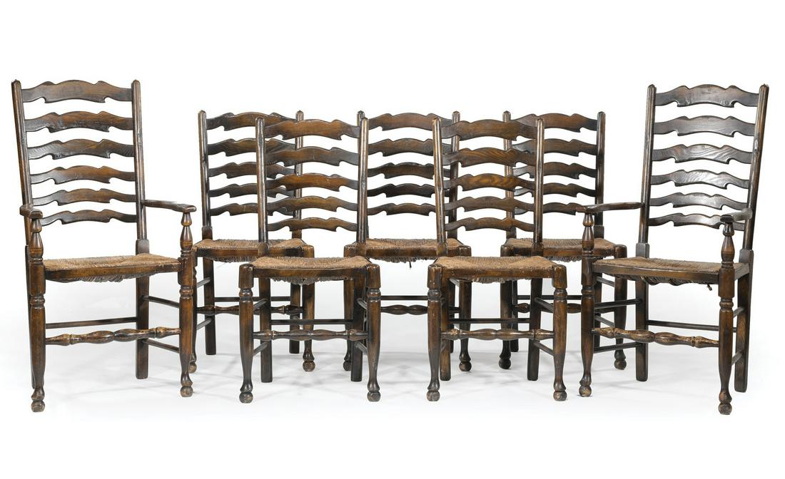 Seven Provincial Ladder-Back Chairs (1 of 6)