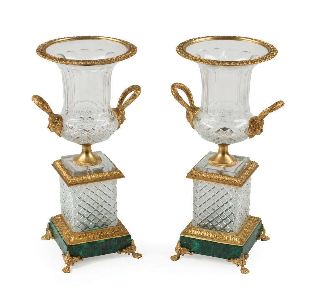 Empire-Style Cut Crystal Urns (1 of 5)