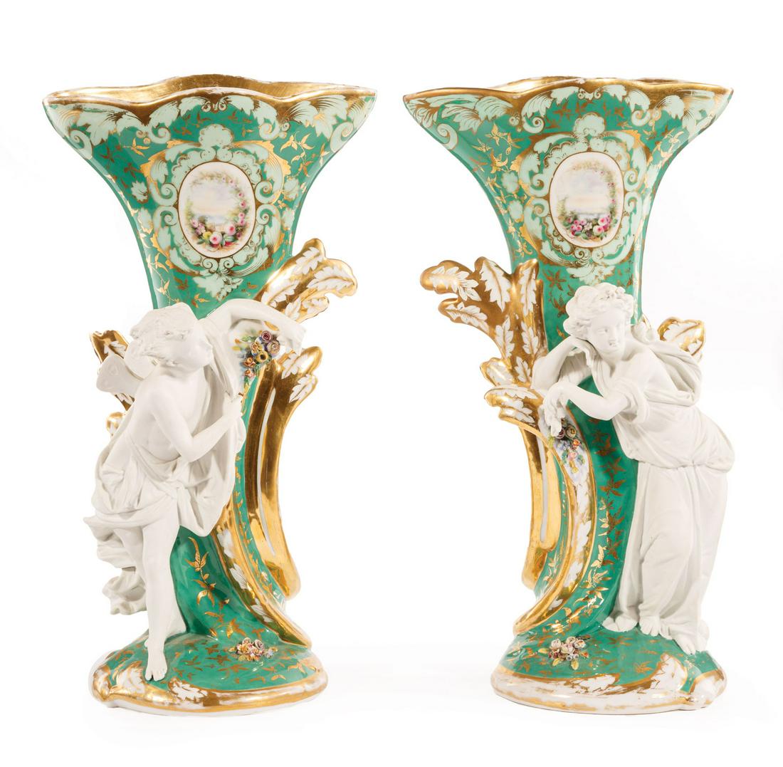 Paris Bisque, Porcelain Flare Vases (1 of 4)