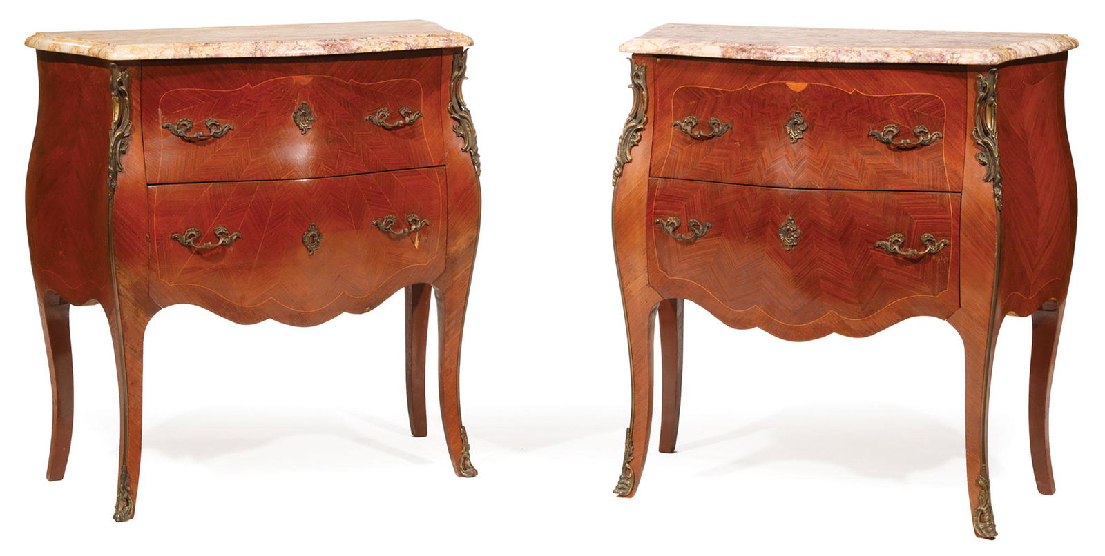 Louis XV-Style Bombe Petite Commodes (1 of 3)