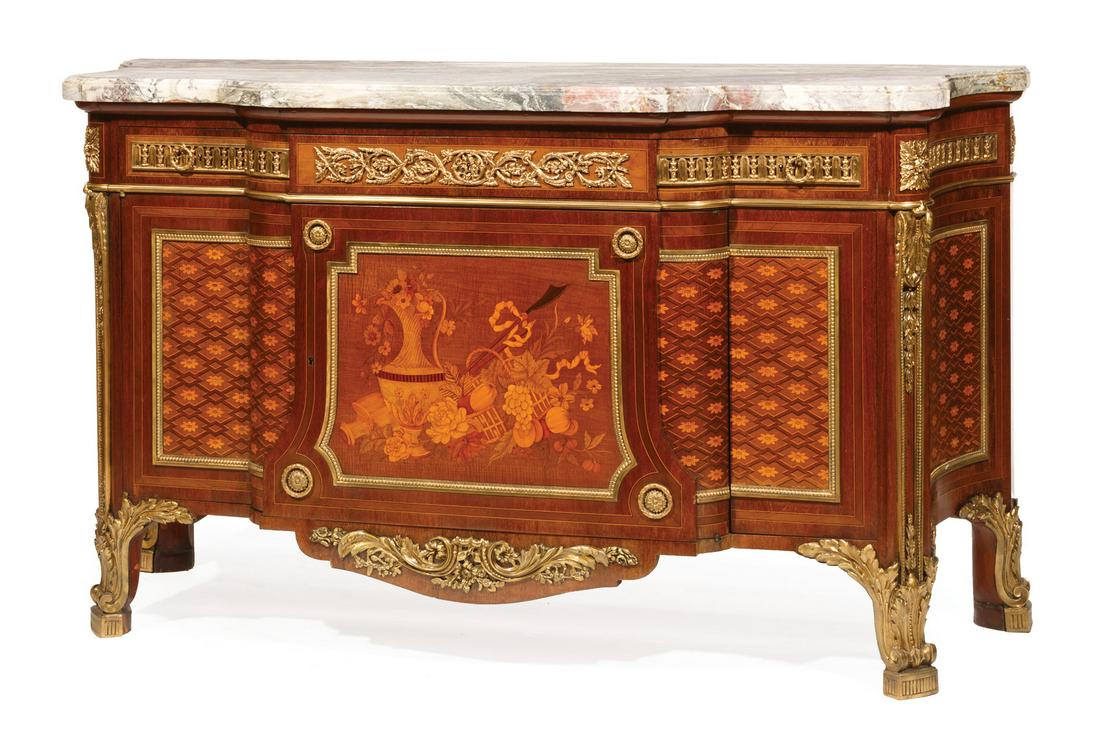 Ormolu-Mounted Parquetry, Marquetry Commode (1 of 7)