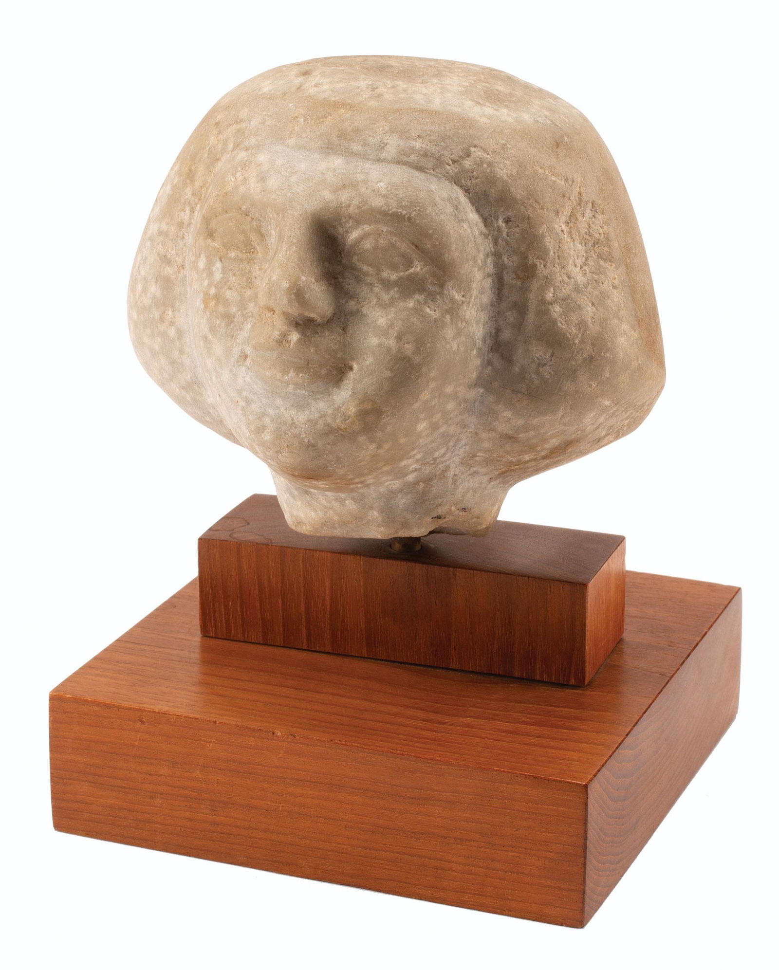 Egyptianesque Carved Soft Stone Head (1 of 3)