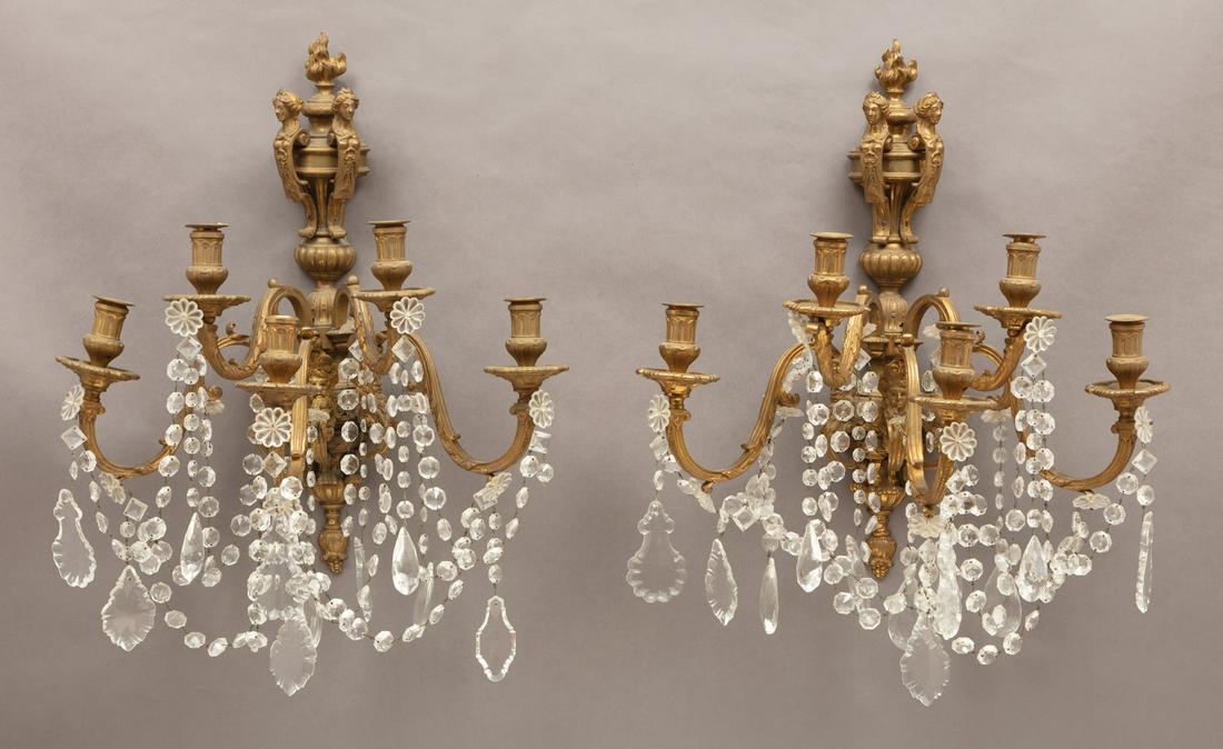 Napoleon III Bronze Five-Light Sconces (1 of 1)
