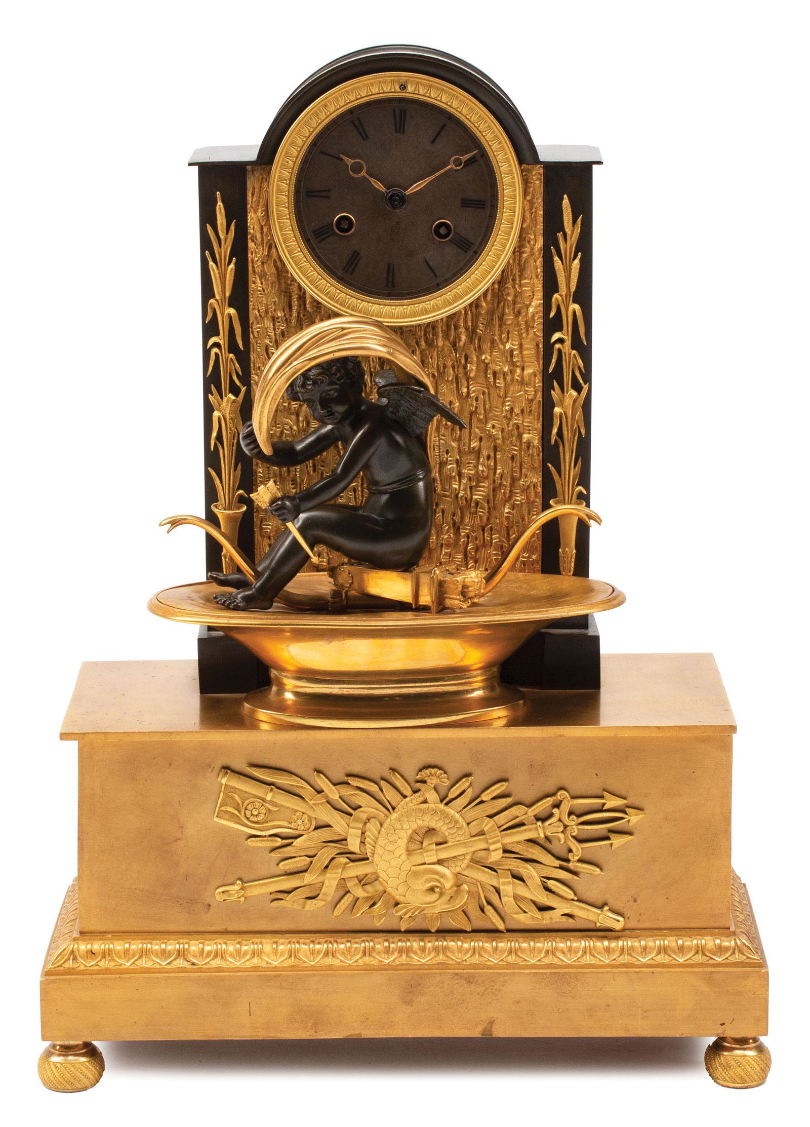 Patinated Gilt Patinated Bronze Mantel Clock (1 of 6)