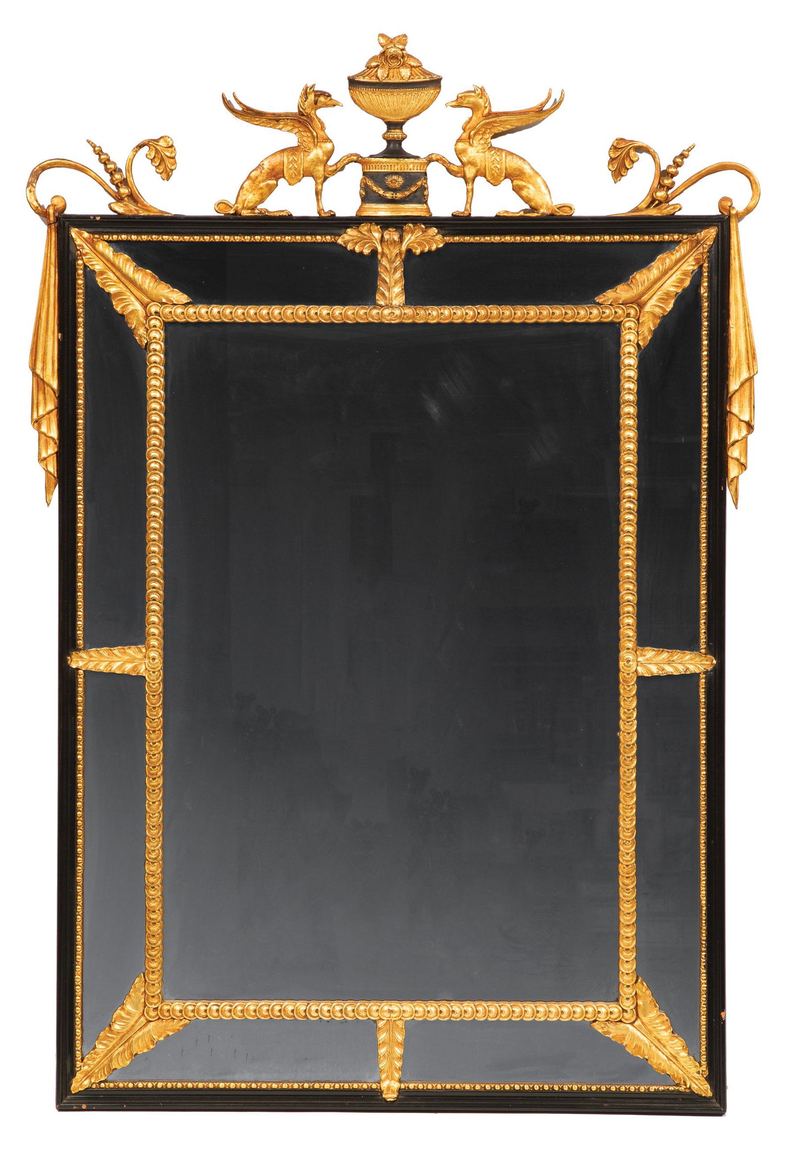 Neoclassical-Style Ebonized, Giltwood Mirror (1 of 1)