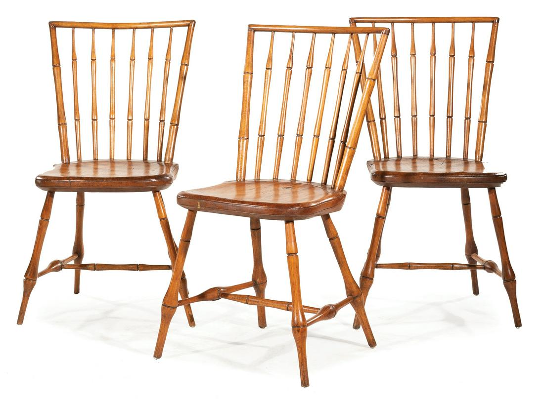 American Pine Bamboo-Turned Windsor Chairs (1 of 3)