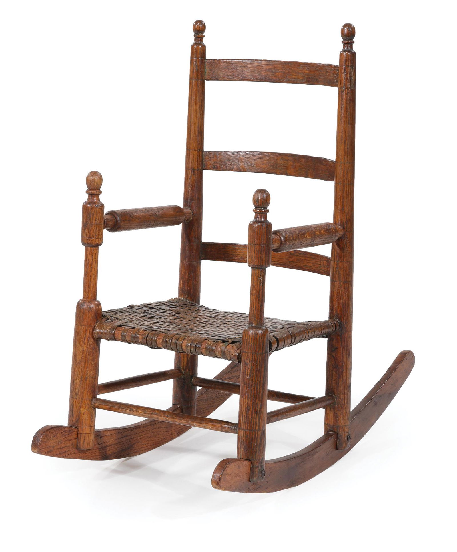 Southern Oak Ladder-Back Child's Rocking Chair (1 of 2)