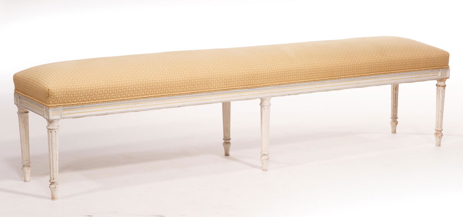 Louis XVI-Style Creme Peinte Hall Bench (1 of 3)