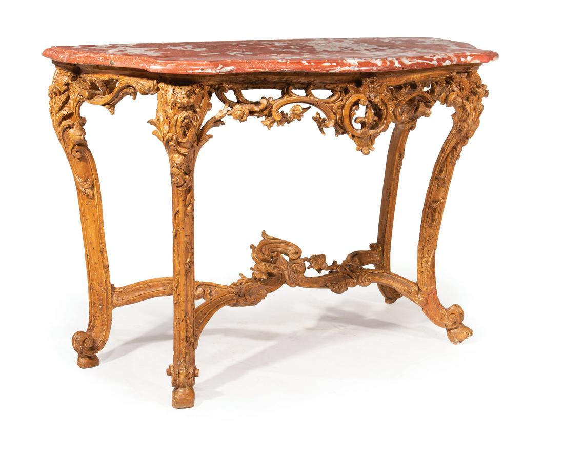 Continental Louis XV-Style Giltwood Console Table (1 of 4)