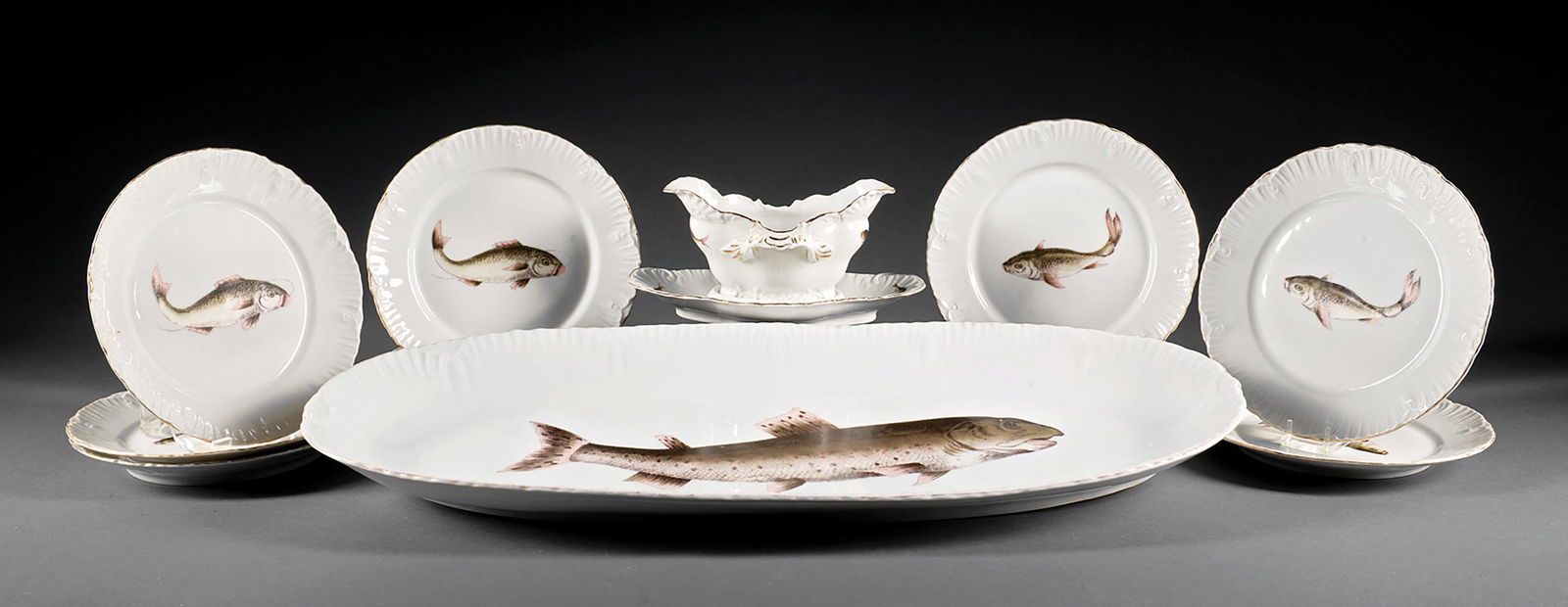 Austrian Victoria Carlsbad Porcelain Fish Service (1 of 2)