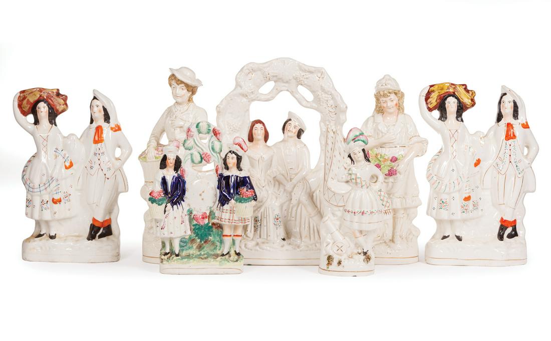 Large Group of Staffordshire Pottery Figures (1 of 7)