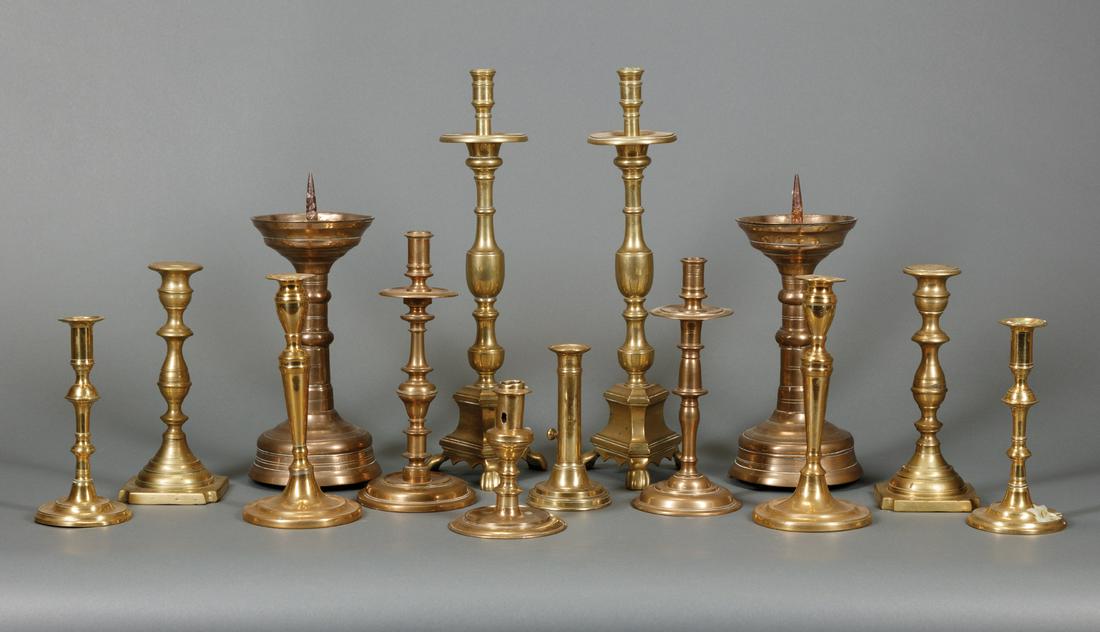 Fourteen Brass Candlesticks (1 of 4)