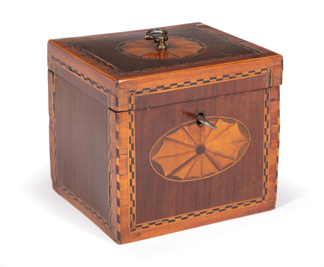 George III Inlaid Mahogany Tea Caddy (1 of 3)