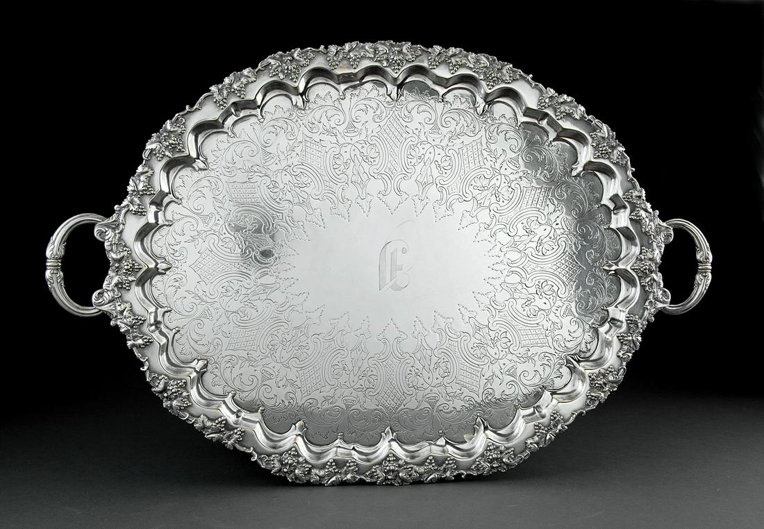 Silverplate Oval Tea Tray (1 of 1)