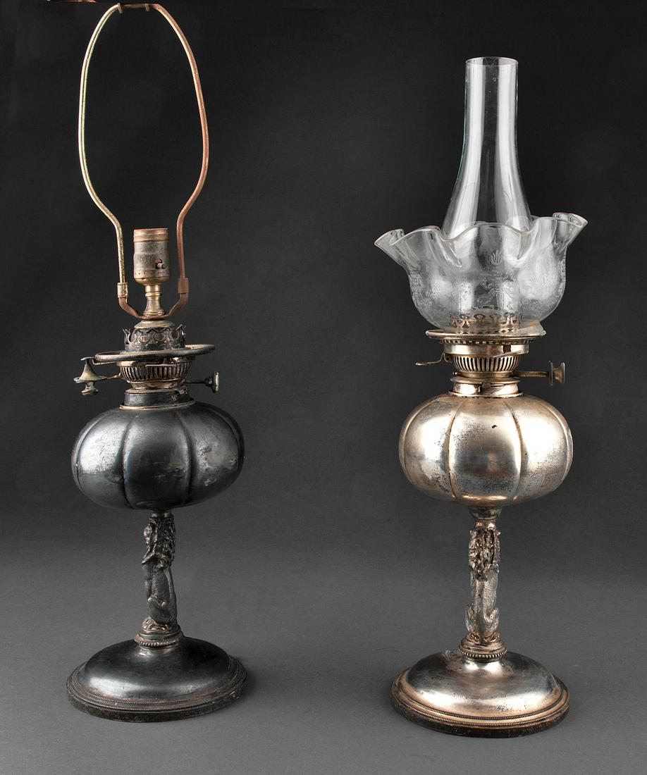 Hinks & Sons Silverplate Oil Lamps (1 of 4)