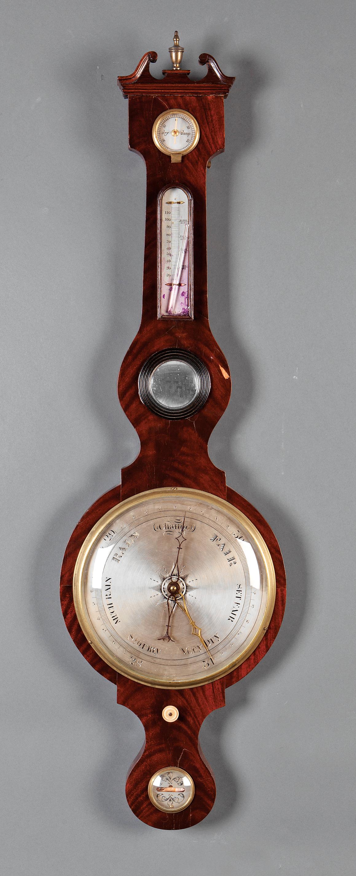 Antique English Carved Mahogany Barometer (1 of 1)