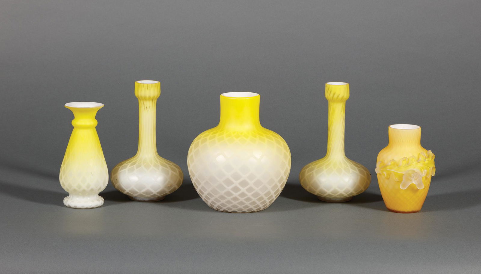 Satin Diamond Quilted Art Glass Vases (1 of 4)