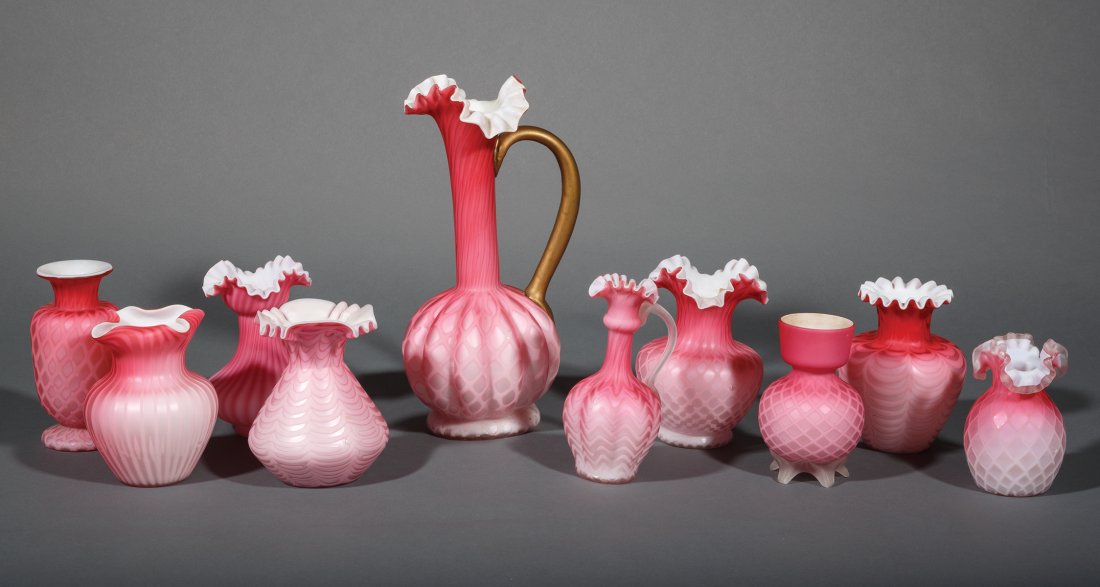 Pink Satin Art Glass Table Objects (1 of 1)