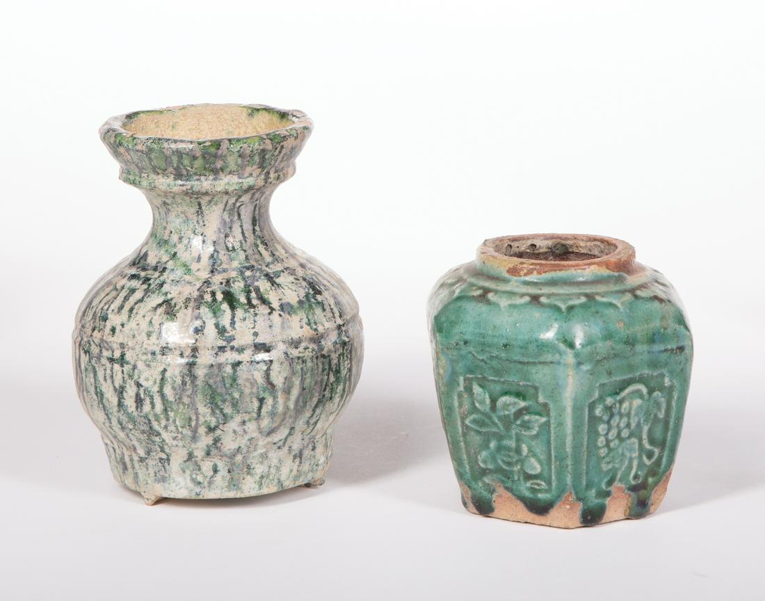 Two Chinese Glazed Pottery Vases (1 of 6)
