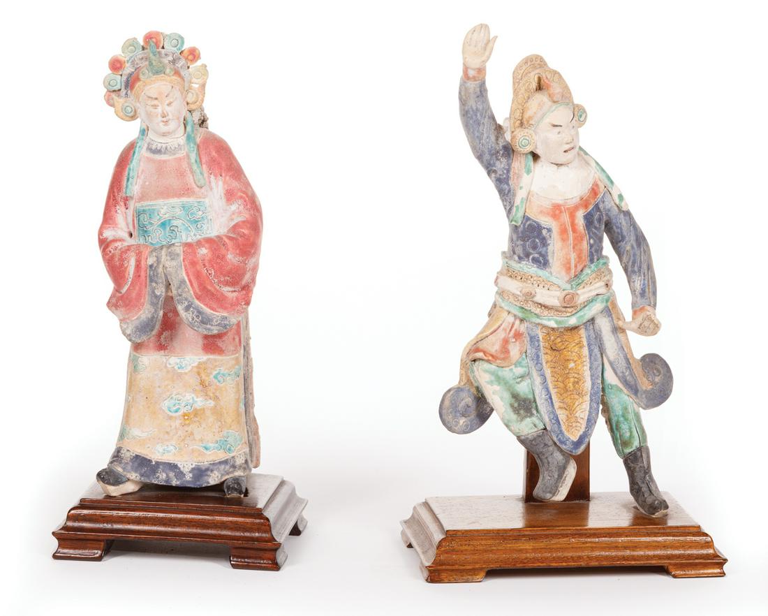Two Chinese Ceramic Ridge Tile Finials (1 of 5)