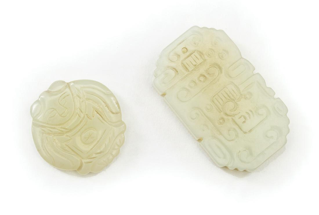 Two Chinese White Jade Pendants (1 of 2)