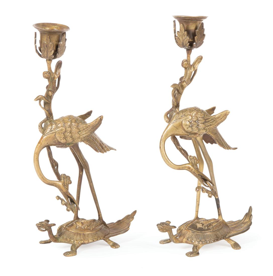 Chinese or Chinese-Style Bronze Candle Stands (1 of 3)