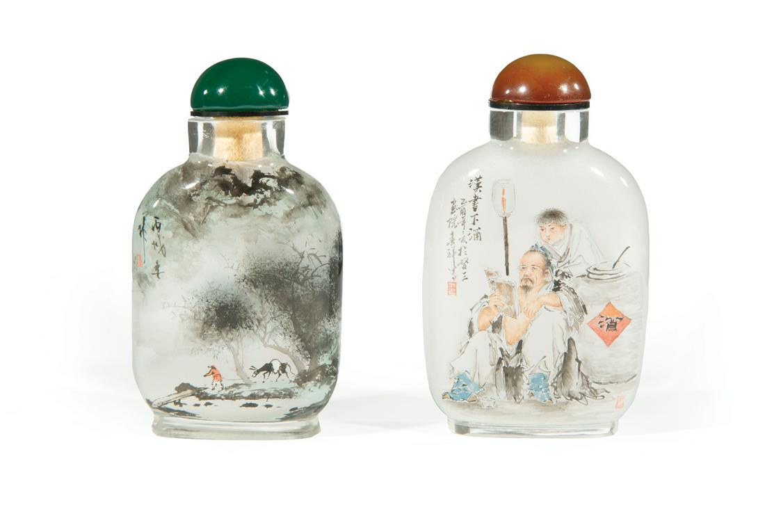 Two Chinese Reverse Glass Painted Snuff Bottles (1 of 2)