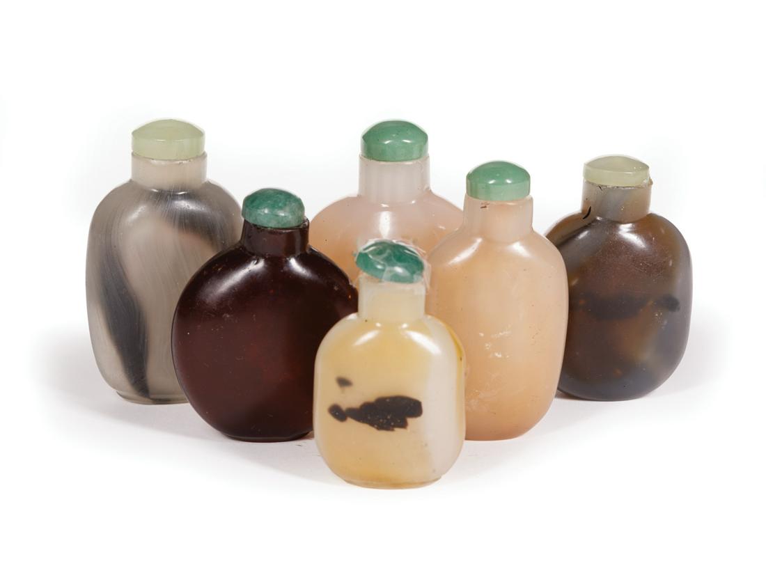 Chinese Glass Imitating Agate Snuff Bottles (1 of 3)