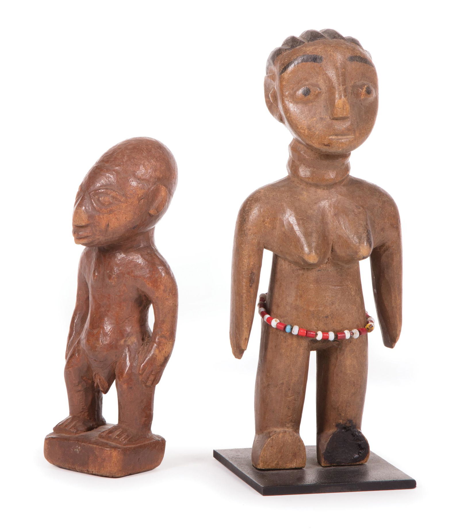Two African Caved Wood Memorial Figures (1 of 4)