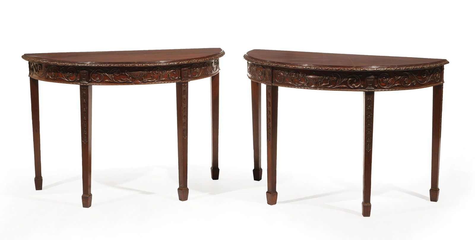 Carved and Inlaid Mahogany Consoles (1 of 14)
