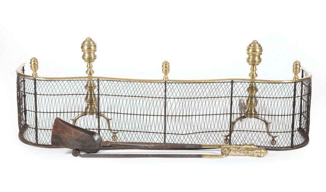 Brass, Wirework Serpentine Firescreen (1 of 2)