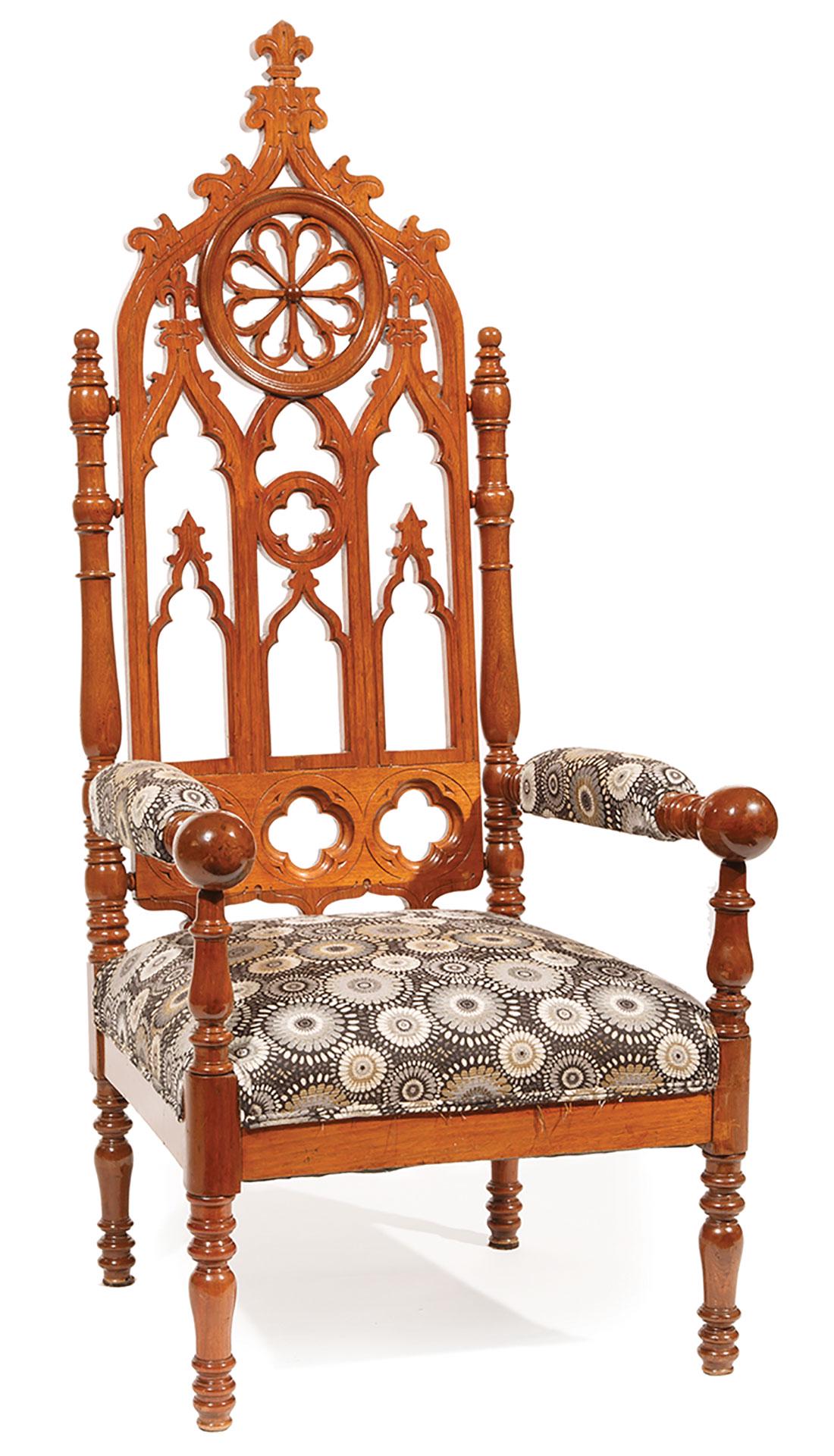 Gothic Carved Mahogany Armchair (1 of 11)