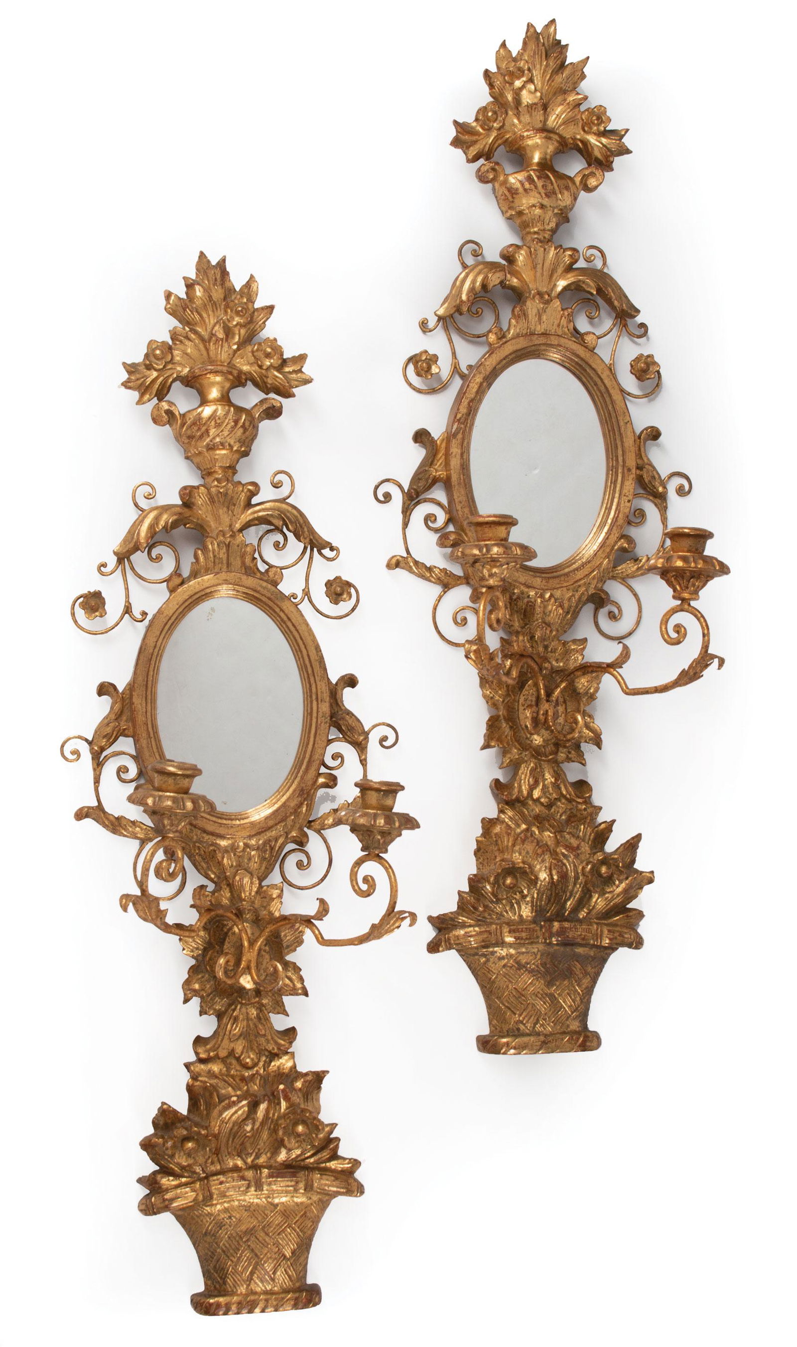 Carved Giltwood Girandole Mirrors (1 of 4)
