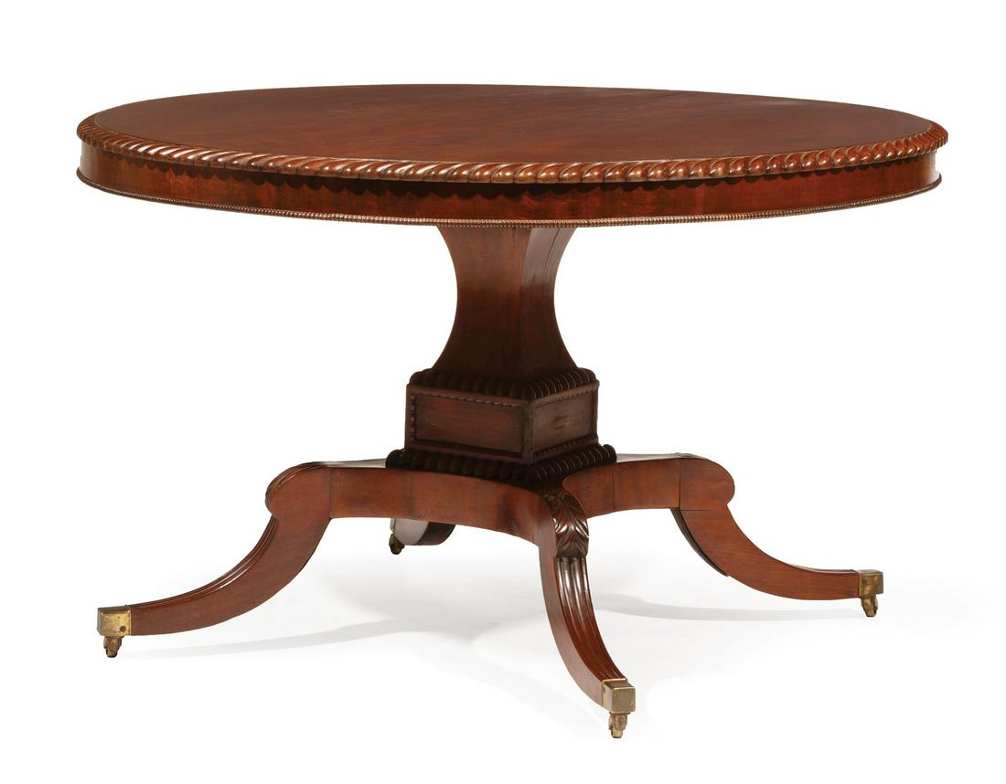 Carved Mahogany Tilt-Top Center Table (1 of 3)